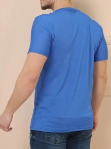 Men T-Shirts - 寶藍色 - 查看 3