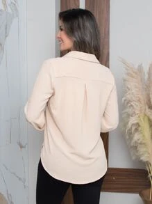 Women Blouses - 米色 - 查看 4