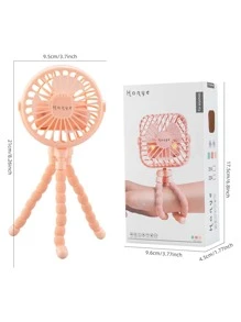 1入組usb可充電便攜式章魚迷你發光玩具風扇,可掛、放或包裹,3段速度選擇嬰兒車風扇手持無葉折疊迷你通風扇安靜桌面戶外冷卻頸掛風扇桌上風扇,適用於玩具風扇 - 粉色 - 查看 9