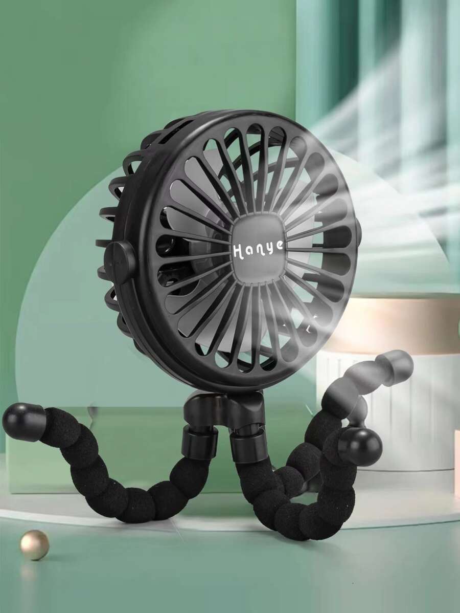 1入組可充電usb迷你發光章魚玩具扇,具有3種速度級別,可掛起、放置或纏繞；適用於嬰兒車、手持式無葉片風扇、迷你可折疊風扇、靜音桌上/室外冷卻風扇、頸掛風扇、立式風扇；適合作為玩具風扇