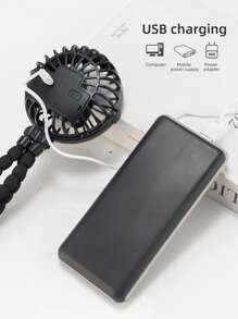 1入組可充電usb迷你發光章魚玩具扇,具有3種速度級別,可掛起、放置或纏繞；適用於嬰兒車、手持式無葉片風扇、迷你可折疊風扇、靜音桌上/室外冷卻風扇、頸掛風扇、立式風扇；適合作為玩具風扇 - 黑色 - 查看 8