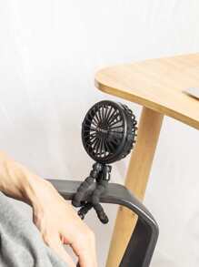 1入組可充電usb迷你發光章魚玩具扇,具有3種速度級別,可掛起、放置或纏繞；適用於嬰兒車、手持式無葉片風扇、迷你可折疊風扇、靜音桌上/室外冷卻風扇、頸掛風扇、立式風扇；適合作為玩具風扇 - 黑色 - 查看 9