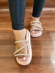 Women Flat Sandals - 淺粉色 - 查看 2
