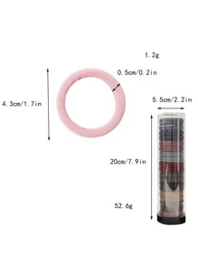 20入組女士多色彈性迷你髮圈，毛巾髮圈，盒裝，彈性馬尾扣，適用於日常休閒使用