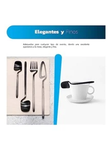 Bluelander Stainless Steel And Matte Finish Cutlery Set 4 Pieces - Black - View 6