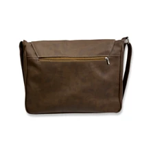 Bolsa Transversal Carteiro Couro Pu Pequena - Caramelo - Visão 4