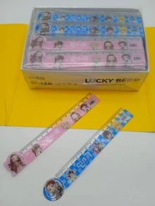 15cm KAWAII RULER BOX WITH 100 Pcs TWO DIFFERENT COLORS AND DESIGNS - 彩色 - 查看 1