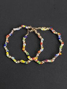 Arracadas Grandes con Piedritas Multicolor - vistoso - Ver 2