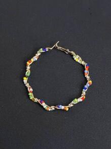 Arracadas Grandes con Piedritas Multicolor - vistoso - Ver 3