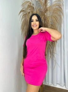 Women Dresses - 玫紅色 - 查看 1