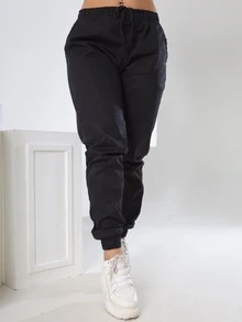 Conjunto Blusa de Frio de Moletom com Calça de Sarja - Preto - Visão 2