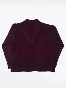 Closed V Neck Sweater Roma Knit School Uniform Reduced Sizes - Burgundy - View 4