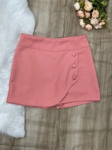 saia com short de alfaiataria - Rosa chiclete - Visão 1