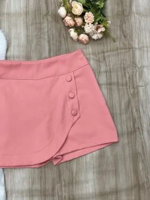 saia com short de alfaiataria - Rosa chiclete - Visão 2