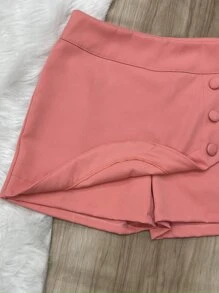 saia com short de alfaiataria - Rosa chiclete - Visão 3