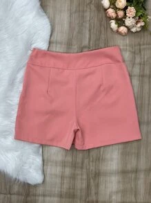 saia com short de alfaiataria - Rosa chiclete - Visão 4