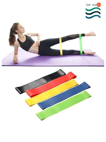 Kit 5 Elástico Band Academia Exercícios Tensão Funcional Nfe