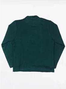 Suéter Cerrado Cuello V Uniforme Escolar Punto Roma Tallas Reducidas - Verde Oscuro - Ver 4