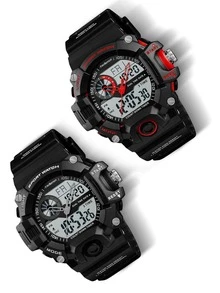 Skmei Reloj Digital y Análogo, Deportivo y Militar, 3 Pantallas, Retroiluminación, Resistente al Agua, con Cronómetro, Temporizador, Alarma y Fecha, Modelo 1331 - Rojo - Ver 2