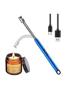 Encendedor Electrónico Bluelander de Aleación de Zinc con Cuello Flexible y Carga USB - Azul - Ver 1