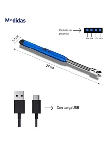Encendedor Electrónico Bluelander de Aleación de Zinc con Cuello Flexible y Carga USB - Azul - Ver 4