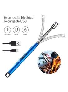Encendedor Electrónico Bluelander de Aleación de Zinc con Cuello Flexible y Carga USB - Azul - Ver 3