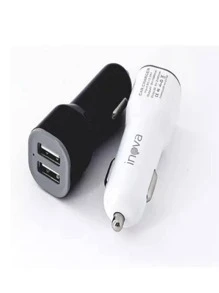 Carregador Inova para Celular Veicular Carro Fonte 2 entradas  USB Turbo Rápido - Preto - Visão 1