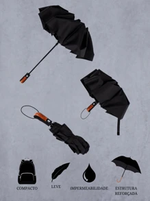 Umbrella And Rain Hat Umbrella - Black - View 6