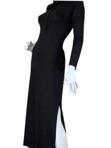 Max Vestido con Gorro Tela fresca - Negro - Ver 1