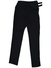 pantalon leggins con encaje - Negro - Ver 2