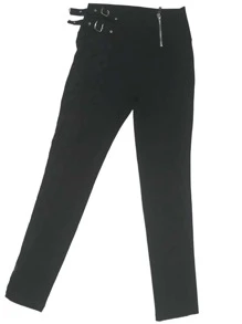 pantalon leggins con encaje - Negro - Ver 3