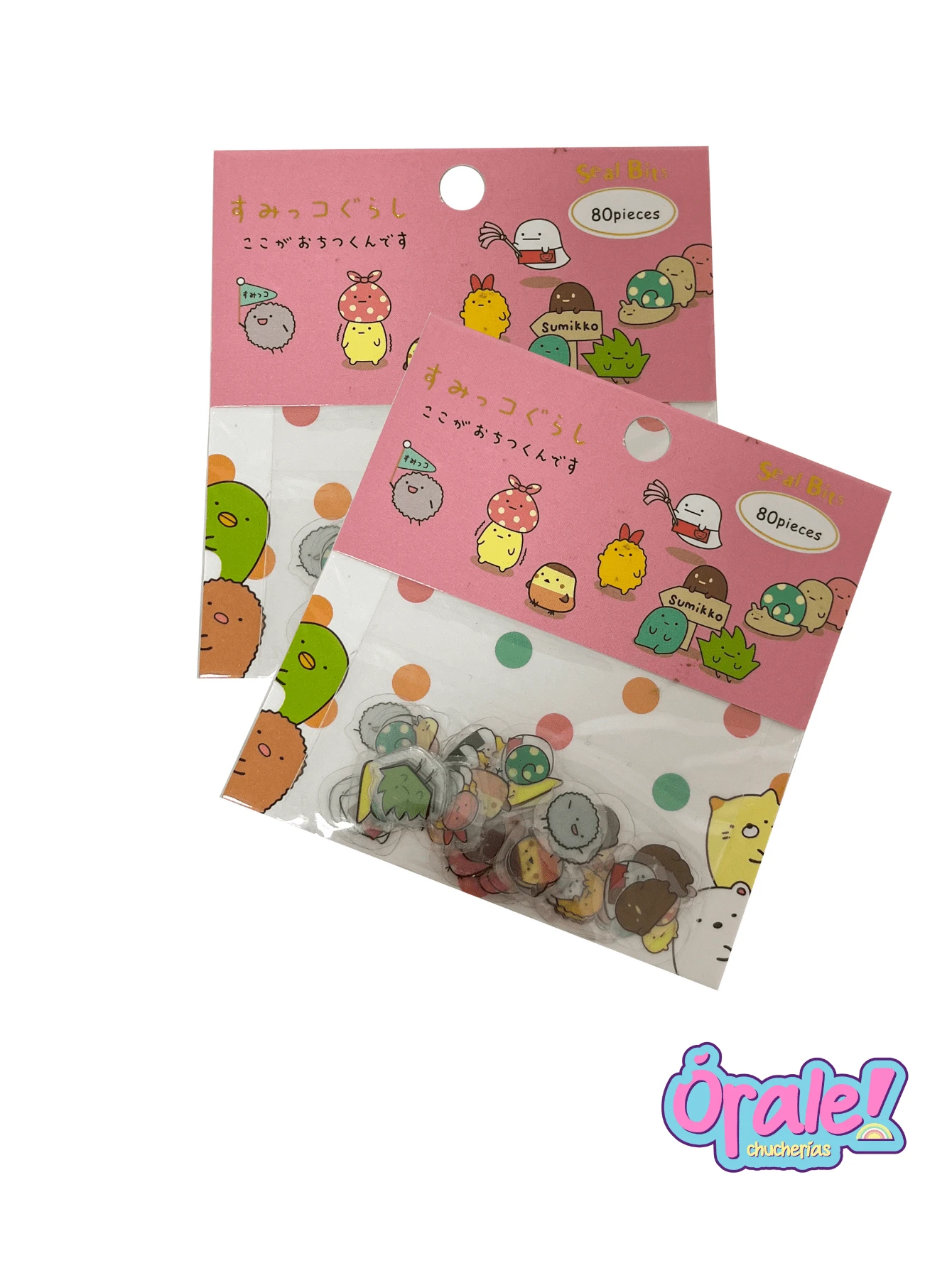 Mini stickers kawaii 80 piezas - Rosa - Ver 1