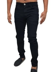 CALÇA JEANS MASCULINA ROTA - Preto - Visão 1