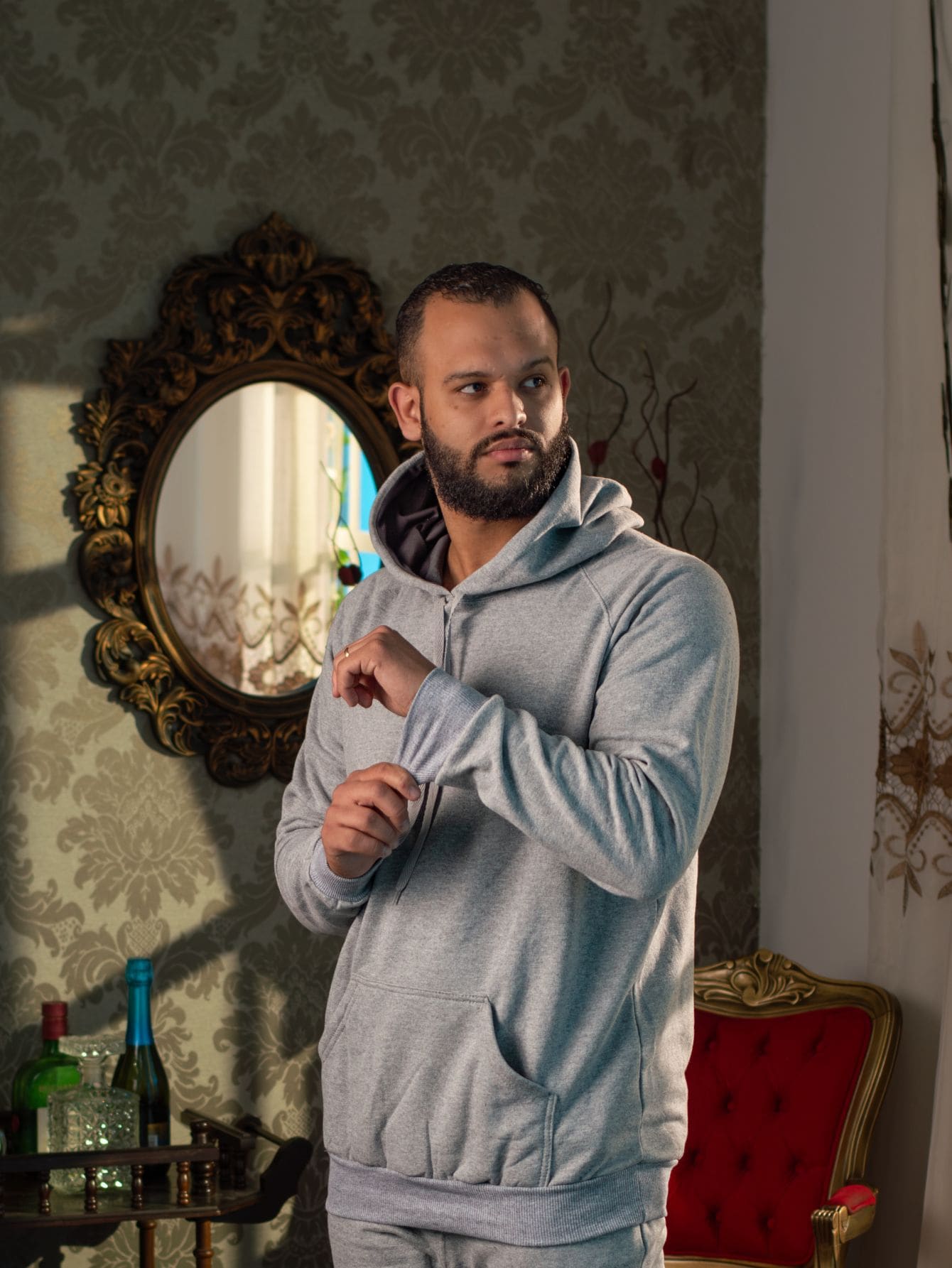 Men Sweatshirts - 灰色 - 查看 1