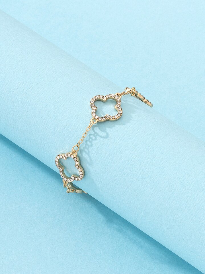 1pc Punk Style Hollowed Flower Designed Bracelet, European And 