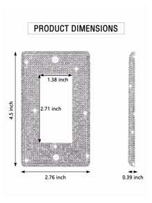 1 件壁板插座盖，电源插座插头盖，标准尺寸 4.50 英寸 X 2.76 英寸，银色水钻闪亮装饰灯开关盖板，适用于卧室配件家居装饰，贴纸，墙贴花，乙烯基贴花用于家居装饰，春季装饰物品让您的家焕然一新，节日装饰贴纸礼物生日毕业 - 銀色 - 查看 3