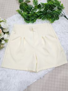 Women Shorts - 米色 - 查看 1