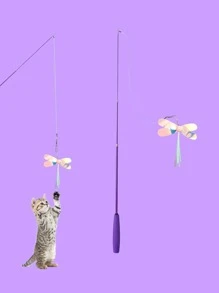 Juguete Teaser para gato Multicolor, varilla extensible de tres secciones y cabeza reemplazable, 1 pieza - Multicolor - Ver 1