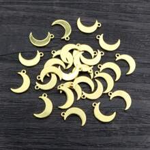 10 piezas de 12x8mm Colgantes con forma de luna de color dorado de acero inoxidable para hacer collares DIY, accesorios para fabricación de joyería