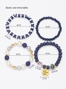 Nhiều Sự phối hợp Của 4pcs Tối giản Cơm Kết cườm Vòng tay , Lý tưởng Đối với Mỗi ngày Mặc - Nhiều màu - Xem 2