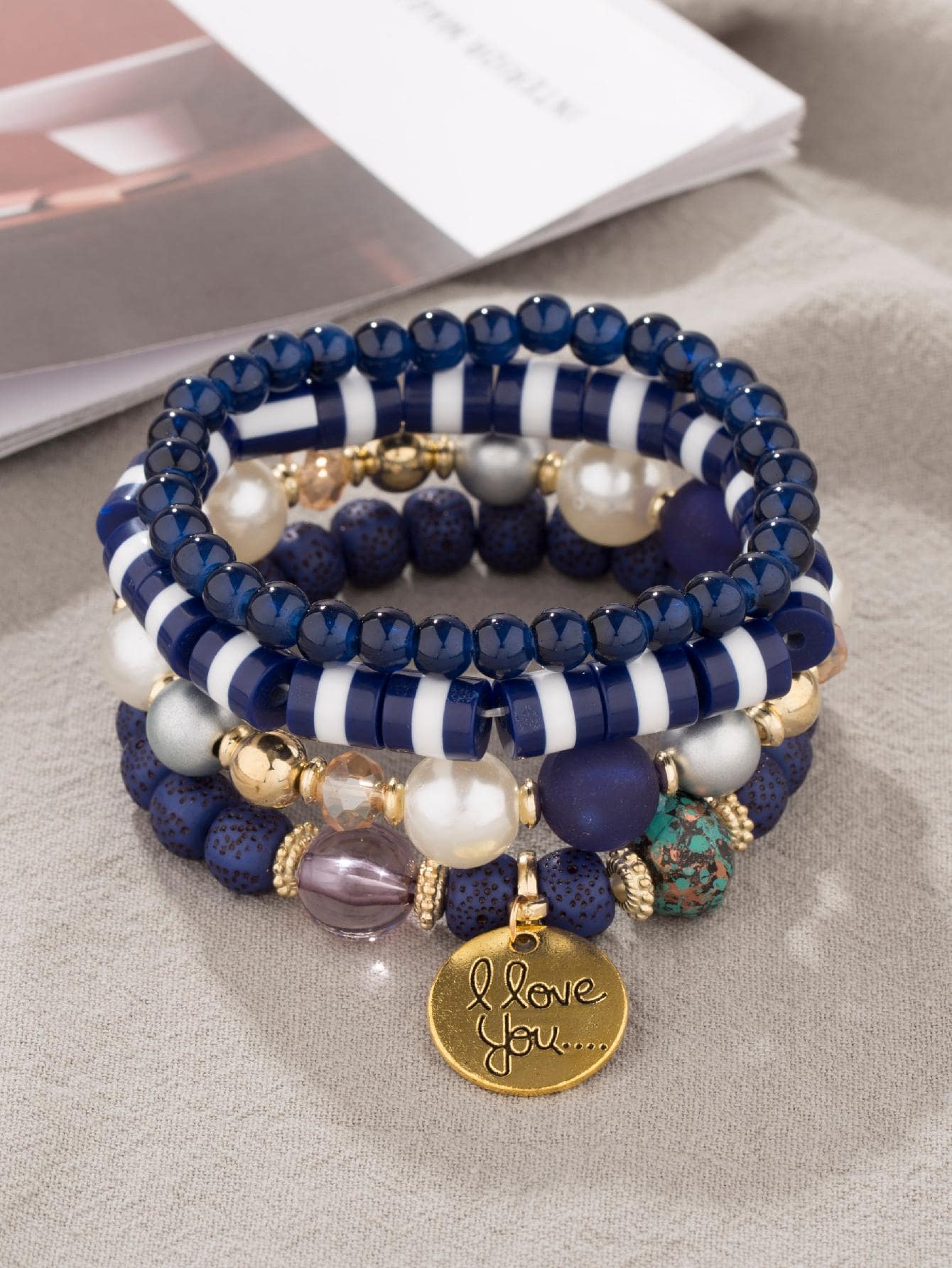 Nhiều Sự phối hợp Của 4pcs Tối giản Cơm Kết cườm Vòng tay , Lý tưởng Đối với Mỗi ngày Mặc - Nhiều màu - Xem 1