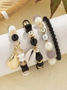 4入組波西m亞度假旅行紀念品手鐲套裝 - 彩色 - 查看 1