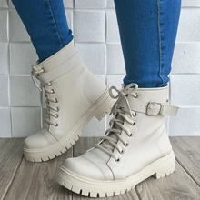 Women Fashion Boots - Beige - View 2