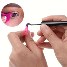 2pcs Silicone Eye Makeup Stamp, Including Wing Eyeliner Stamp And Eyelash Stamp - Hot Pink - View 3