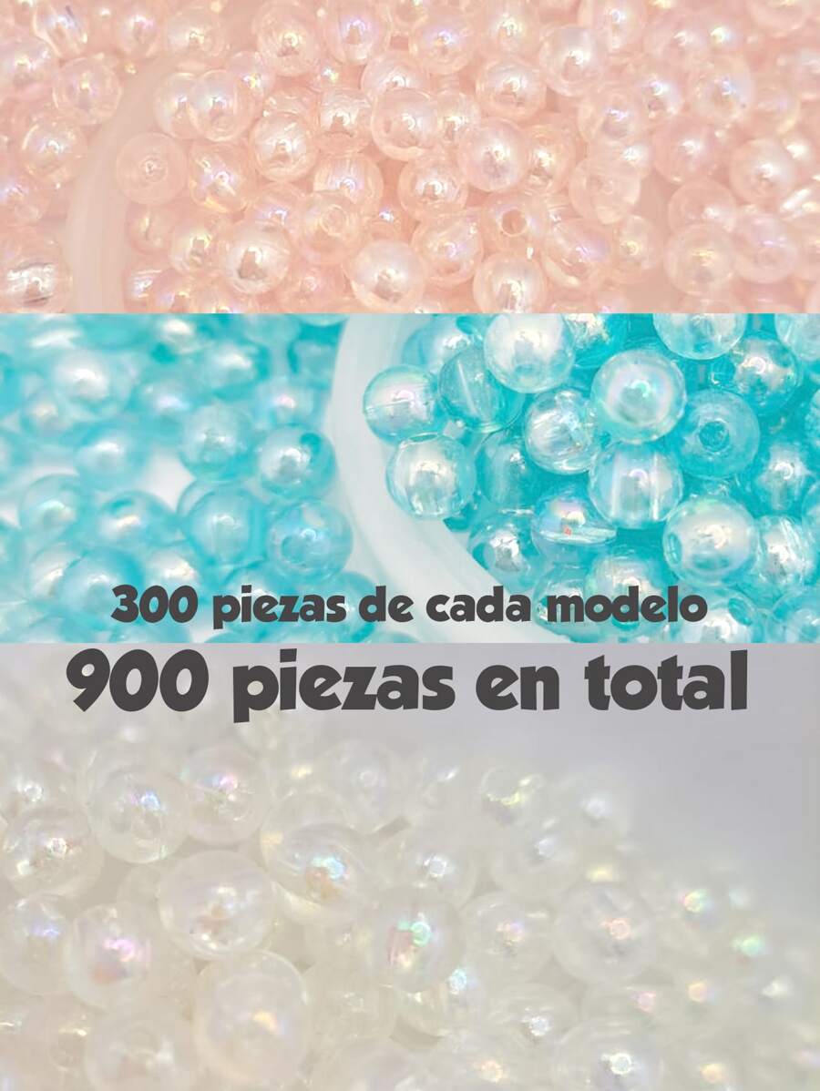 900 Plastic Beads 6mm In For Making Bracelets Necklaces DIY Accessories - Multicolor - View 1