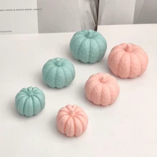 大中小号羊毛南瓜形蜡烛硅胶模具、石膏和肥皂制作工具、派对装饰 - 白色 - 查看 3