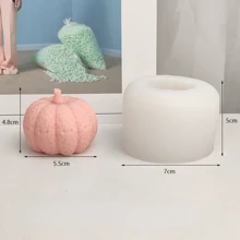 大中小号羊毛南瓜形蜡烛硅胶模具、石膏和肥皂制作工具、派对装饰 - 白色 - 查看 6