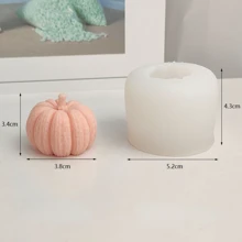 大中小号羊毛南瓜形蜡烛硅胶模具、石膏和肥皂制作工具、派对装饰 - 白色 - 查看 8