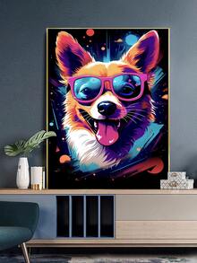 Dog Shaped Diamond Painting (30*40cm) Without Frame, Diy Canvas With Tools Included - Black - View 1