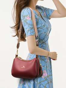 女時尚復古多口袋手提女包聚會郊遊購物單肩斜挎包新款時尚百搭 - 紅色 - 查看 5